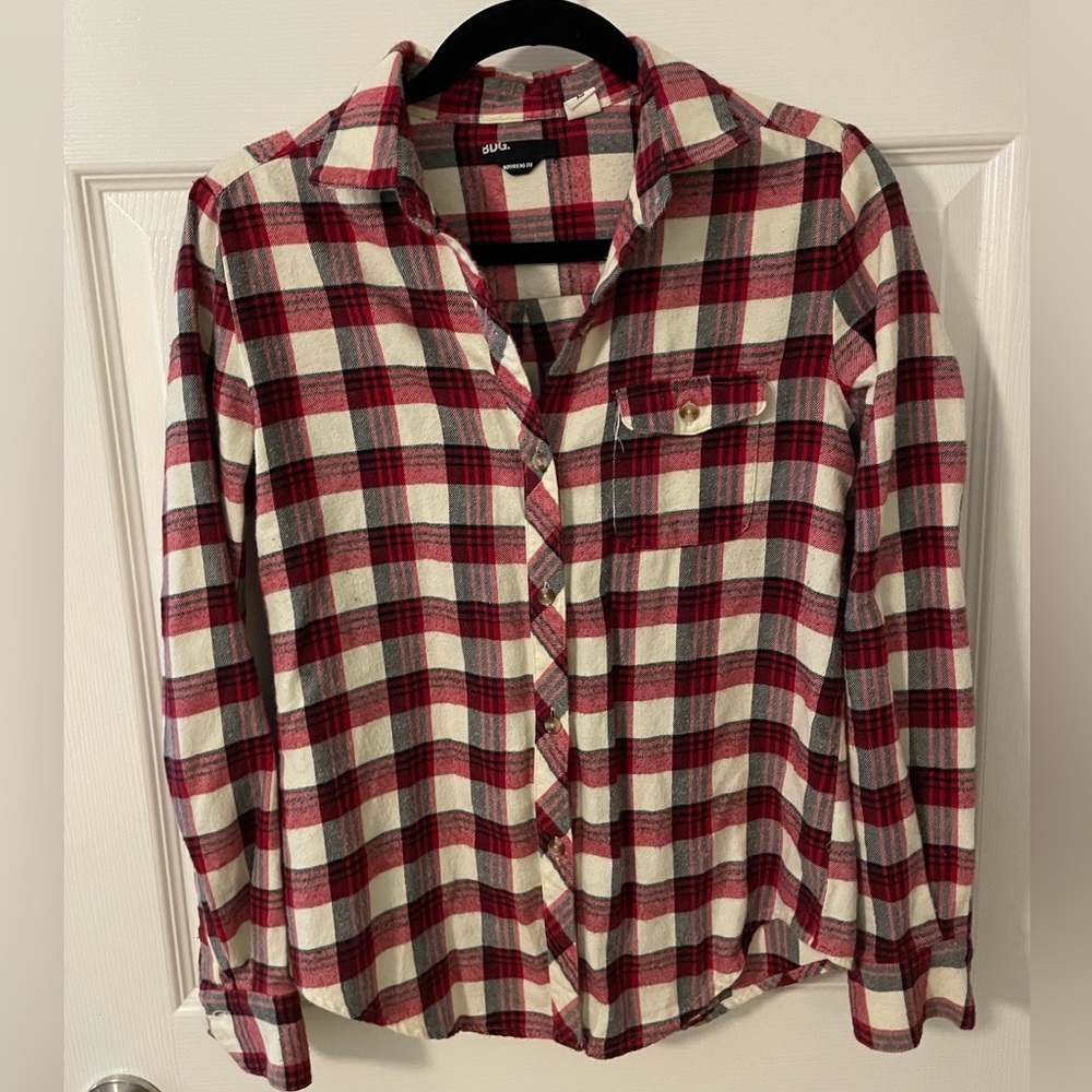 BDG long sleeve button down flannel shirt